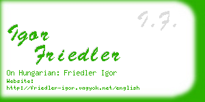 igor friedler business card